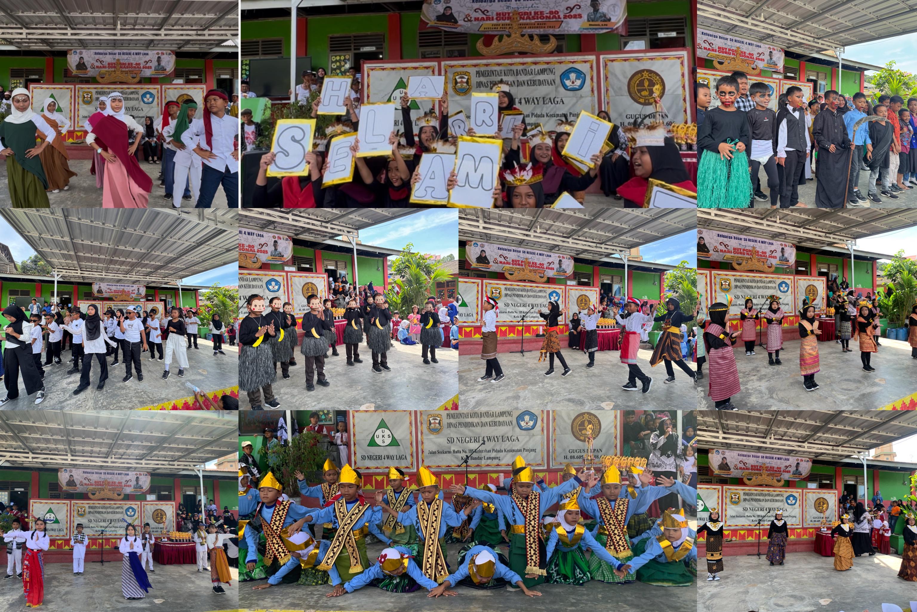 Gambar Berita: Pentas Seni Meriahkan HUT Ke-80 PGRI dan HGN 2025 SDN 4 Way Laga.